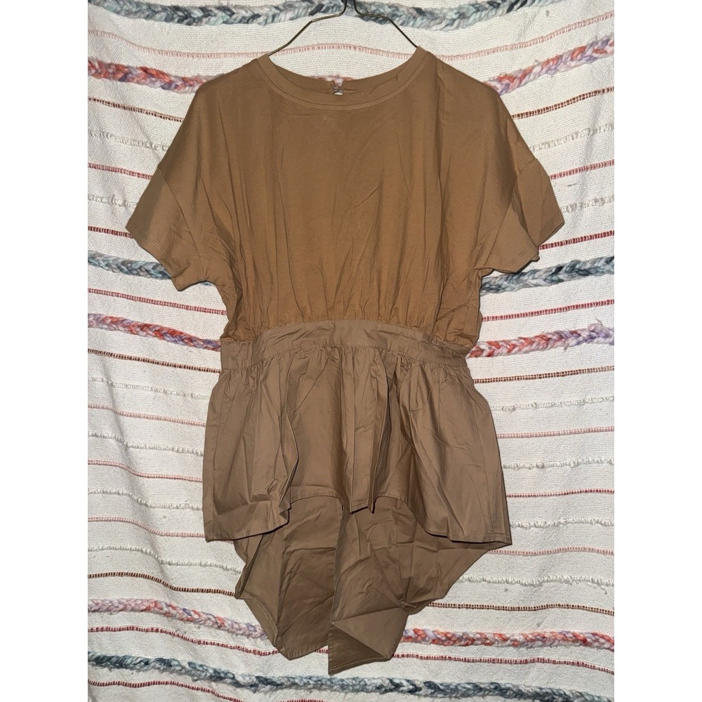 Hayden Los Angeles Tan Peplum Top Size‎ Medium NWT